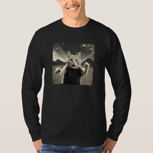 T-shirt Alien UFO Cat (Devant)