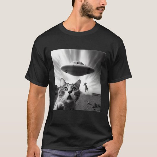 T-shirt Alien UFO Cat (Devant)