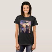 T-shirt Alien UFO Chat Selfie Galaxy Chat (Devant entier)