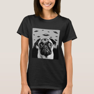 T-shirt Alien UFO Drôle Carlin Amoureux des chiens Hommes
