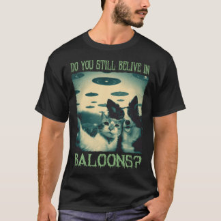 T-shirt Alien UFO Hunter chien un chat uso selfie alien