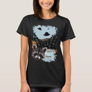 T-shirt Alien UFO Raccoon Lovers Extraterrestrial Encounte