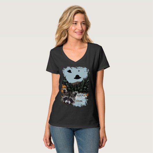 T-shirt Alien UFO Raccoon Lovers Extraterrestrial Encounte (Devant entier)