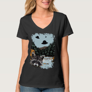 T-shirt Alien UFO Raccoon Lovers Extraterrestrial Encounte