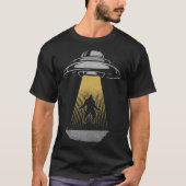 T-shirt Alien UFO rétro enlèvement Bigfoot vaisseau spatia (Devant)