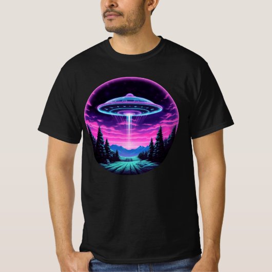 T-shirt Alien vaisseau spatial rétro futuriste (Devant)