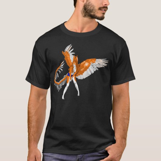 T-shirt alien velu de fille d'Anthro de lapin de dragon de (Devant)