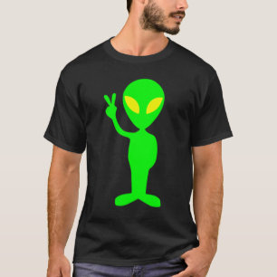 T-shirt Alien vert de chaux donnant la Chemise de la Paix