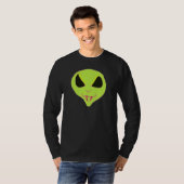 T-shirt Alien vert effrayant crocs visage Chemises (Devant entier)