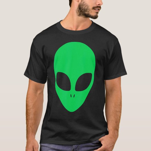 T-shirt Alien vert Tête 90's Style Alien Ufo Believe 1 (Devant)