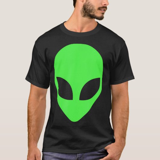 T-shirt Alien Vert Tête 90'S Style Drôle Alien (Devant)