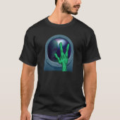 T-shirt Alien Vert Tête Ufo Croire Zone 51 Espace Entrer (Devant)