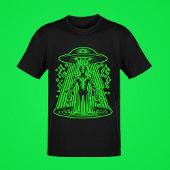 T-shirt Alien vert vaisseau spatial Cool style rétro