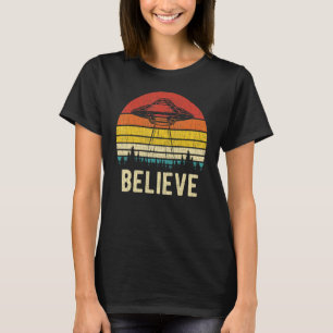 T-shirt Alien vintage Ufo Croire Alien Ufo Hommes Femmes K