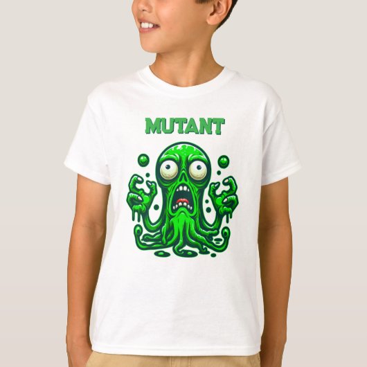 T-shirt Alien Zombie déplaisant - Monstre Vert Neon (Devant)