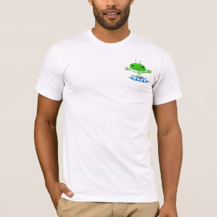 T-shirt Aliens de l'espace extra-atmosphérique vert mignon