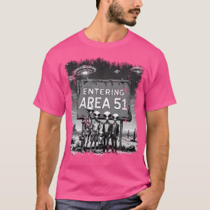T-shirt Aliens Groupe Photo Entrée Zone 51 Funny Ufo Uap