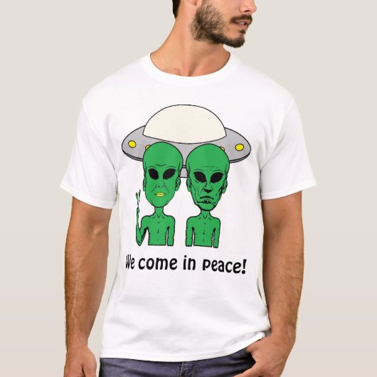 T-shirt Aliens : Nous Sommes En Paix ! (Devant)