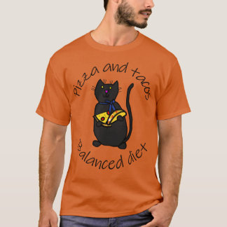 T-shirt Alimentation équilibrée pour animaux Pizza chats e