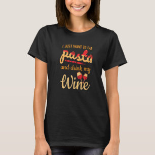 T-shirt Alimentation Italienne Pâtes Manger Pâtes Et Boire