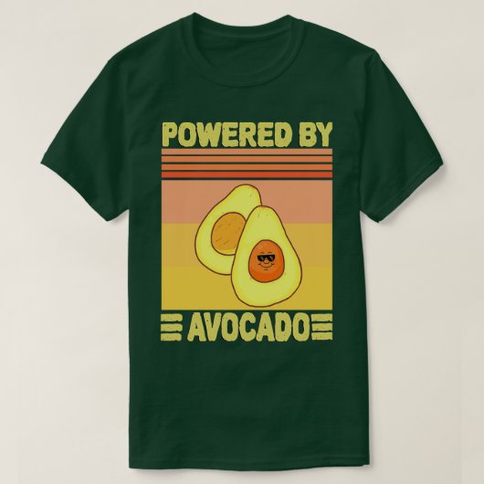T-shirt Alimenté Par Avocado Retro (Design devant)