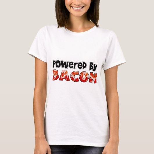 T-shirt Alimenté par Bacon (Devant)