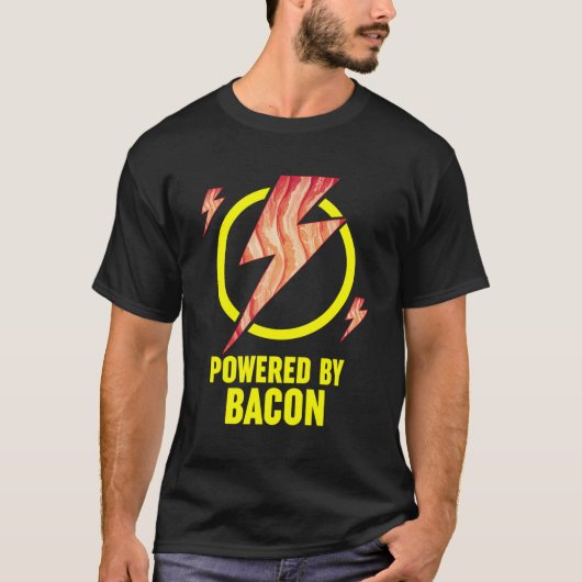 T-shirt Alimenté Par Bacon Funny Bbq Bacon Amateurs Pun Ca (Devant)