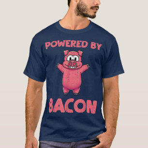 T-shirt Alimenté Par Bacon Funny Cochon Porc Lover Foodie