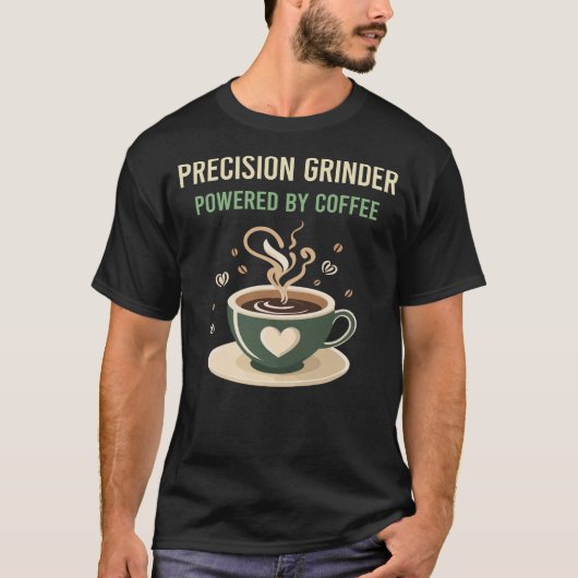 T-shirt Alimenté Par Broyeur De Café Precision (Devant)