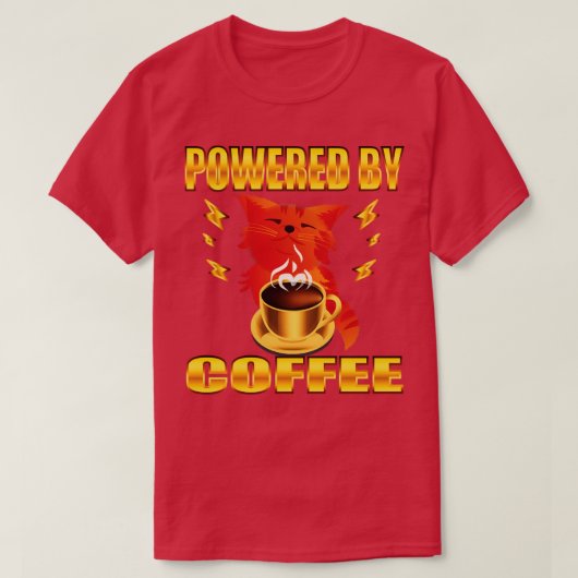 T-shirt Alimenté Par Café (Design devant)