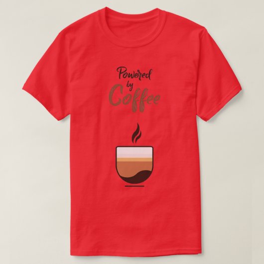 T-shirt Alimenté Par Café 6 (Design devant)