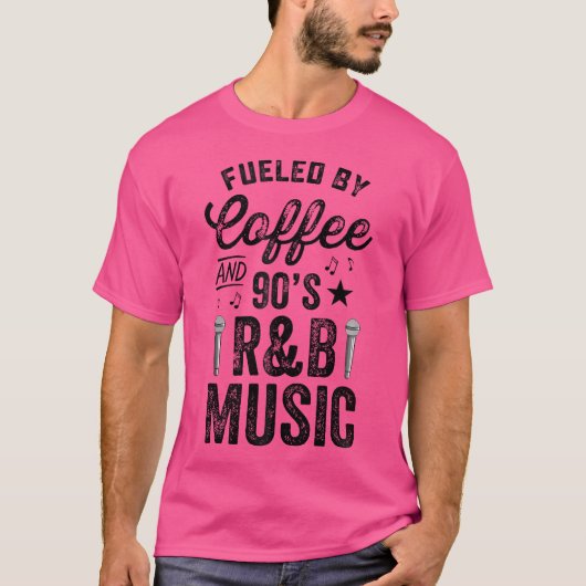 T-shirt Alimenté Par Café Et Rb Musique Des Années 2000 Qu (Devant)