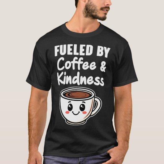 T-shirt Alimenté Par Café & Génial (Devant)