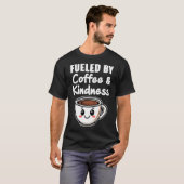 T-shirt Alimenté Par Café & Génial (Devant entier)