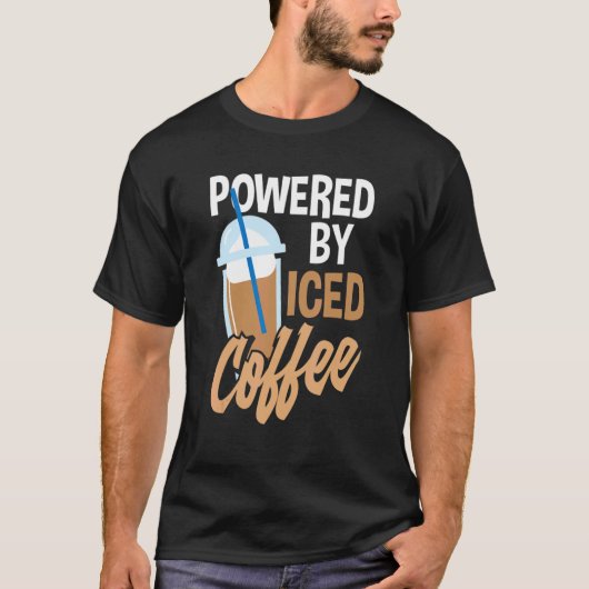 T-shirt Alimenté Par Café Glacé Café (Devant)