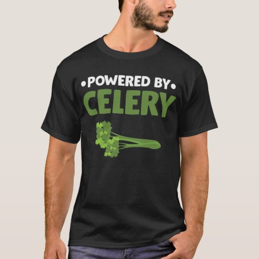 T-shirt Alimenté par Celery Green Juice Food Veggie amoure (Devant)