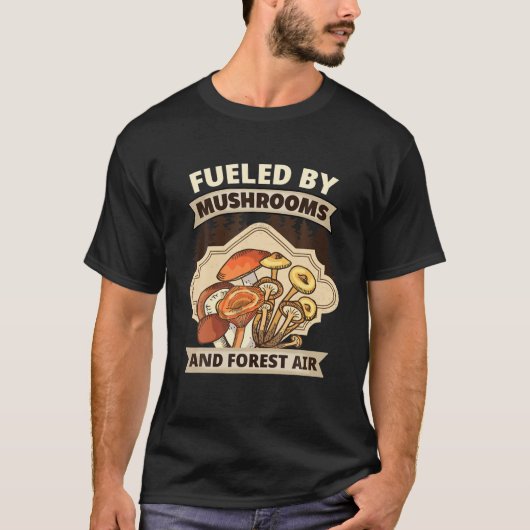 T-shirt Alimenté Par Champignons Et Forêt Air Nature Oyste (Devant)