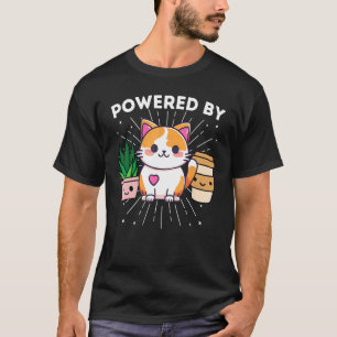 T-shirt Alimenté par chats plantes café drôle