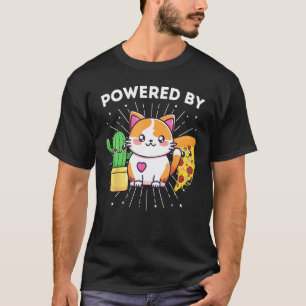 T-shirt Alimenté par chats plantes pizza drôle