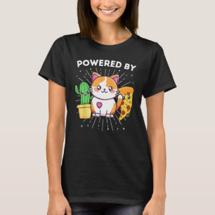 T-shirt Alimenté par chats plantes pizza drôle