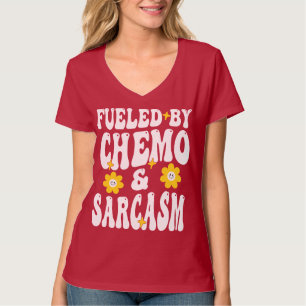 T-shirt Alimenté par Chemo et Sarcasm drôle Chimiothérapie
