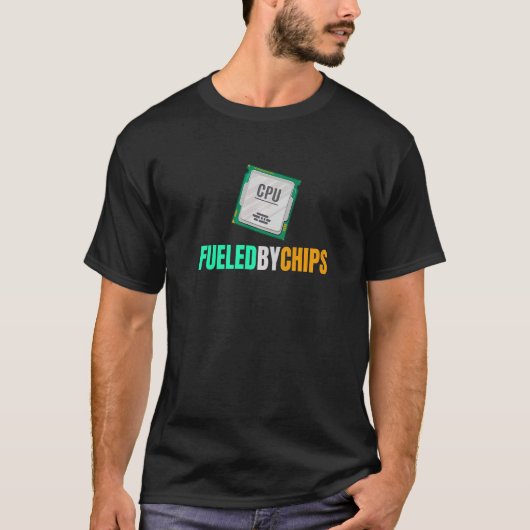 T-shirt Alimenté Par Chips Software Engineer Programmation (Devant)
