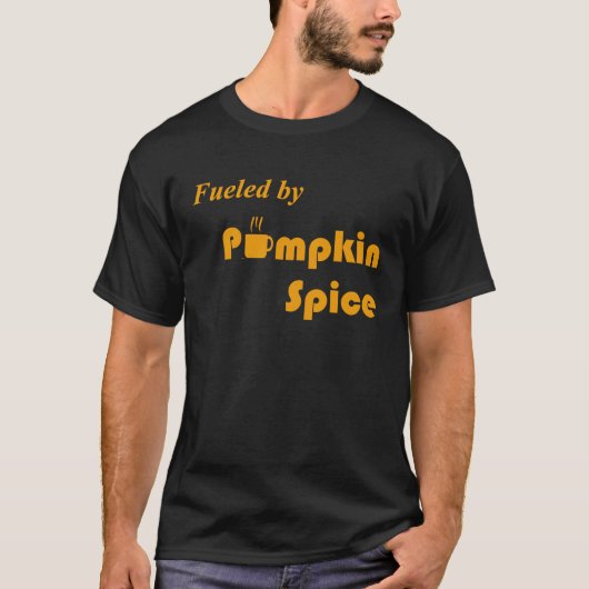 T-shirt Alimenté Par Citrouille Spice Fall Fun Café (Devant)