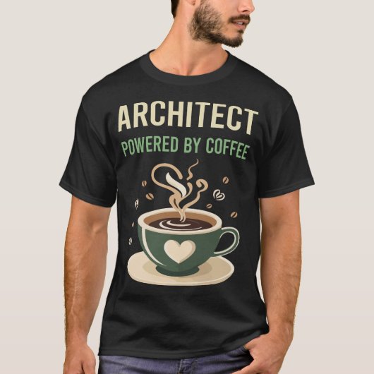 T-shirt Alimenté Par Coffee Architect (Devant)