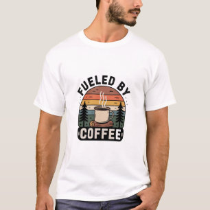 T-shirt Alimenté par Coffee Retro Camp