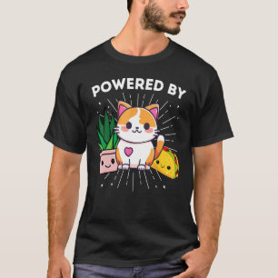 T-shirt Alimenté par des chats plantes tacos drôles