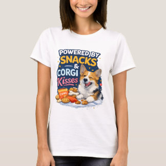 T-shirt Alimenté par des friandises et des bisous de Corgi