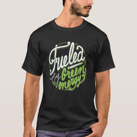 T-shirt Alimenté Par Des Vêtements Végétaux D'Énergie Vert (Devant)