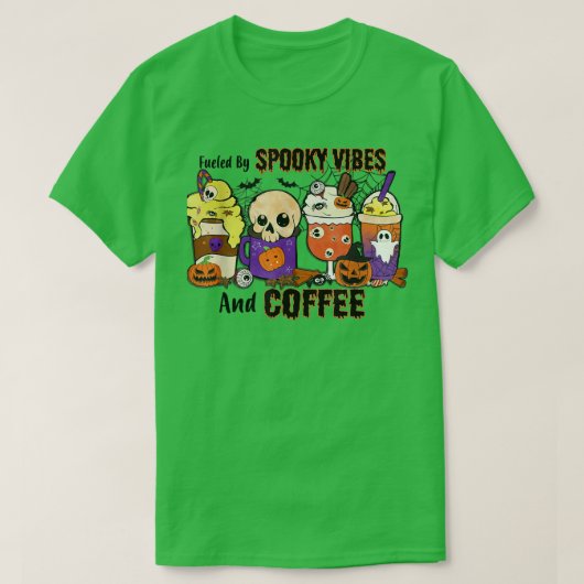 T-shirt Alimenté par des Vibes Éffrayantes et Halloween ca (Design devant)