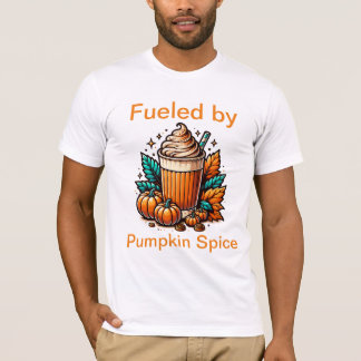 T-shirt Alimenté par du café en latte d'épice citrouille